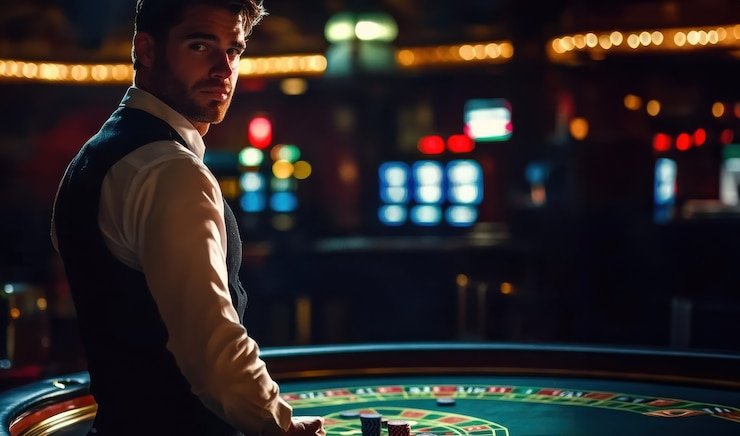 Tampilan meja French Roulette di platform runescape dengan dealer langsung